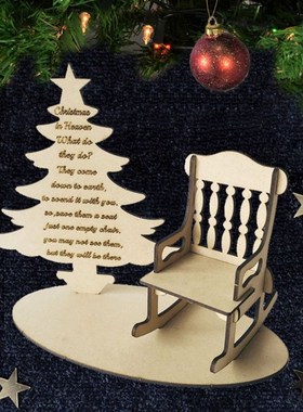 Christmas In Heaven Remembrance Loved One DIY Wooden Christm