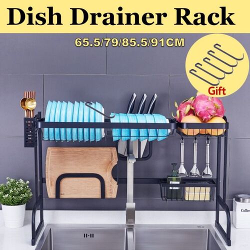 65.5/79/85.5/91cm Dish Drying Rack Over the Sink Kitchen Sup