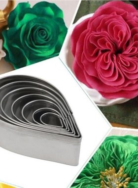 7Pcs/set Cookie Cutters DIY Pastry Fondant Stamping Mold Ros