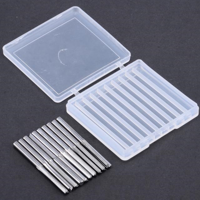 10pcs 2 Flute End Mill Set 3.175mm Shank Tungsten Carbide CN