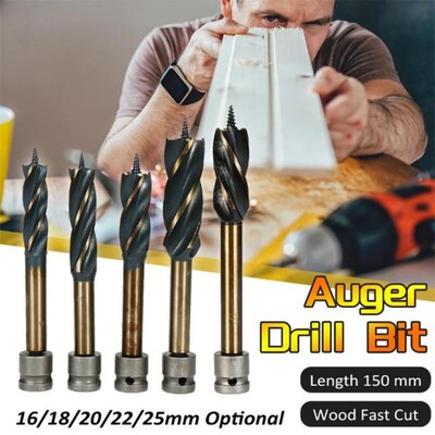 16-25mm Template drill bit 4 Flute Wood Fast Cutting Auger D