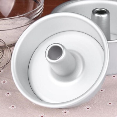 6/8 Inch Aluminum Alloy Round Chiffon Cake Pan Removable Bot