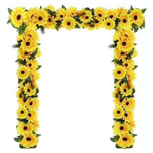2Pcs Sunflower Garland Artificial Flowers Vine Fake Silk Sun