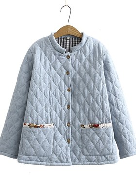 Autumn Quilted Coat For Woman Plus Size Loose Single Breaste