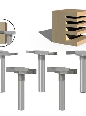 5PC 6MM Shank 1/4 Shank T Type Slotting Cutter Router Bits f