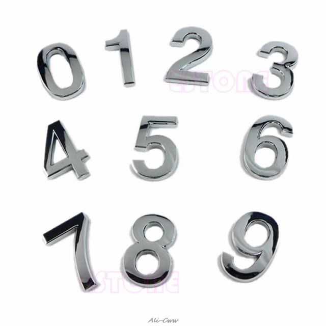 Modern Silver Plaque Number House Hotel Door Address Digits