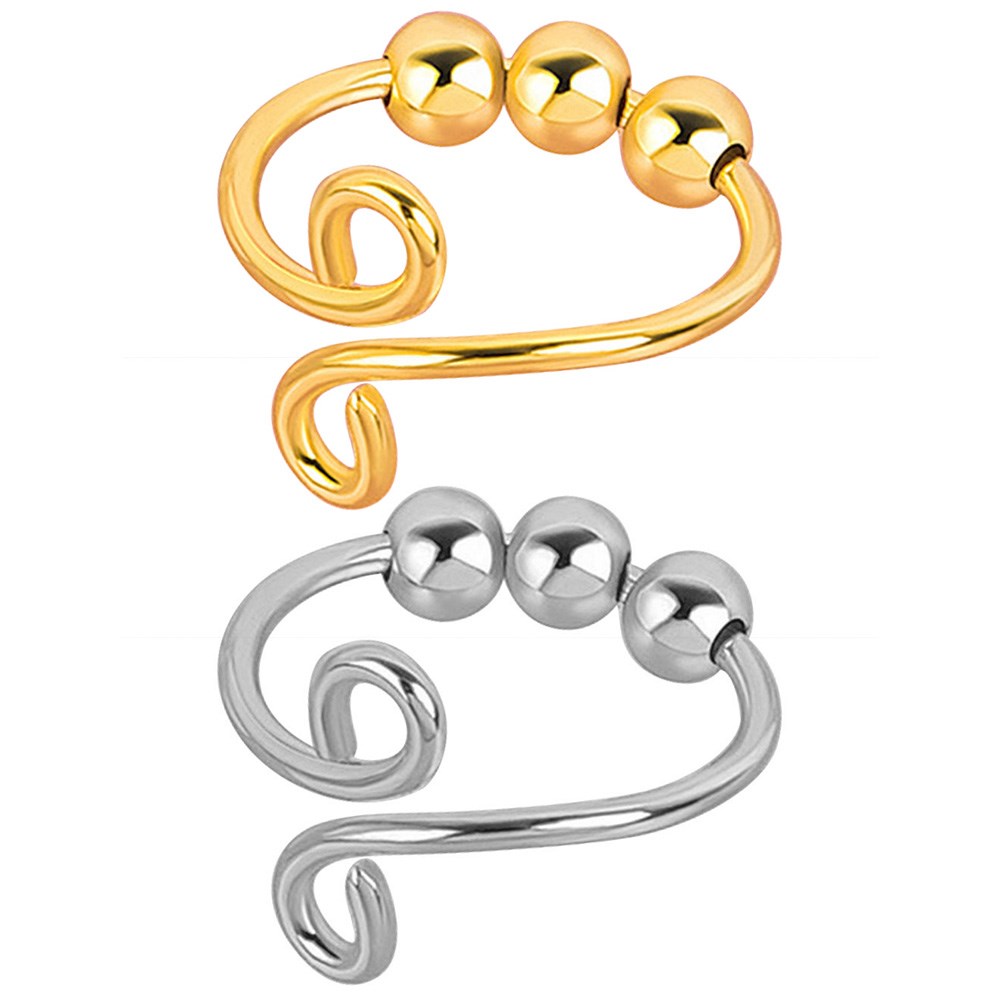 Fidget Beads Fidget Ring Spinning Single Coil Spiral 3 Beads