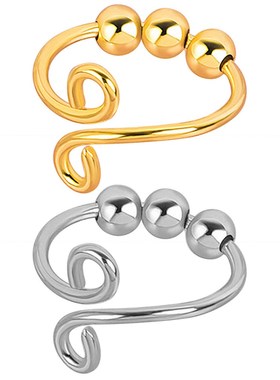 Fidget Beads Fidget Ring Spinning Single Coil Spiral 3 Beads