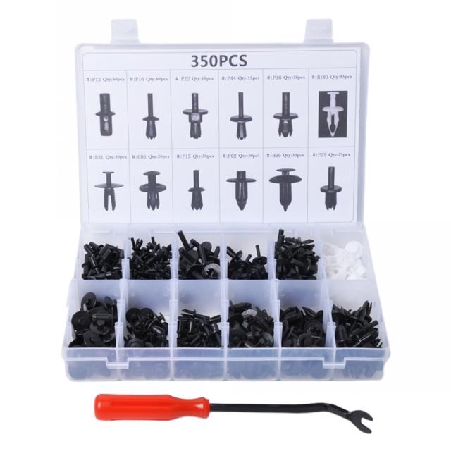 350Pcs Auto Fastener Clip Car Retainer Kit Door Trim Panel C