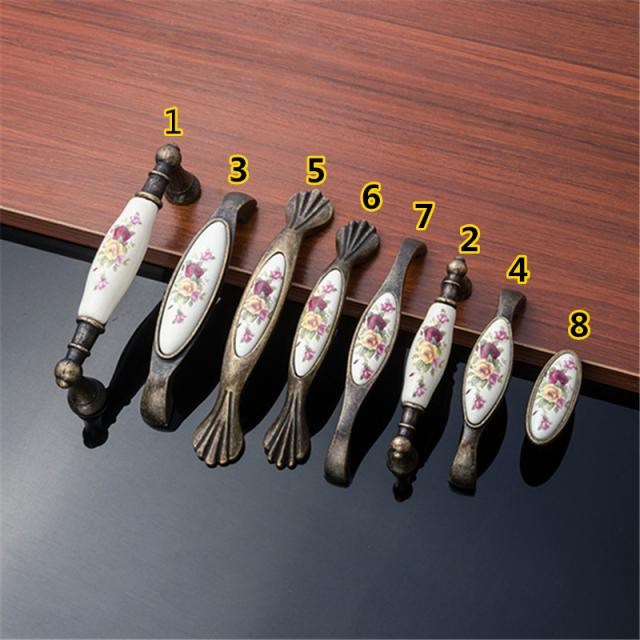 White Ceramic Cabinet Door Handles 适用于 Furniture Accessor