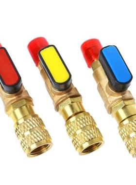 1PC R410A Refrigerant Valve AC Charging Hoses Brass Straight