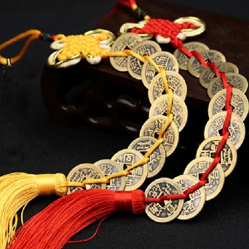 Chinese Knot Feng Shui Lucky Wealth 3/6/8/9/10 Coins For Hom