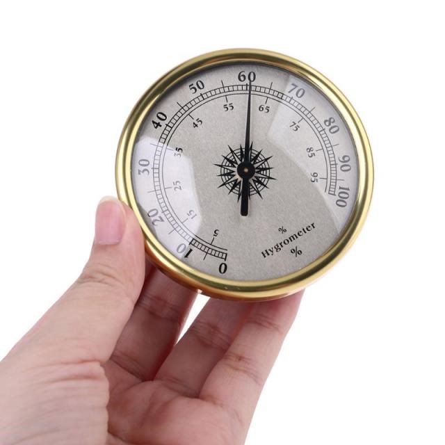 7.2cm Hygrometer Gold Ring Surface Hygrometer Humidity Meter