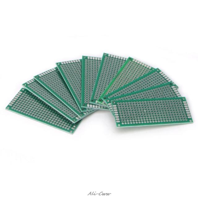 2018 10 Pcs 3x7cm Double Side Prototype DIY PCB Tinned Glass