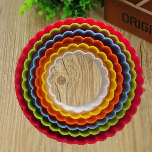 1 Set Round Shape Cookie Cutter Biscuit Cake Mold Stamp Fond