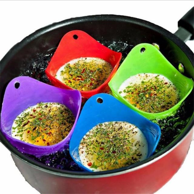 4Pcs/lot Silicone Egg Poacher Poaching Pods Pan Mould Kitche