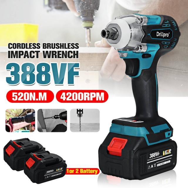 Upgrade 520N.M Brushless 3 Speed  Electric Impact Wrench 1/2