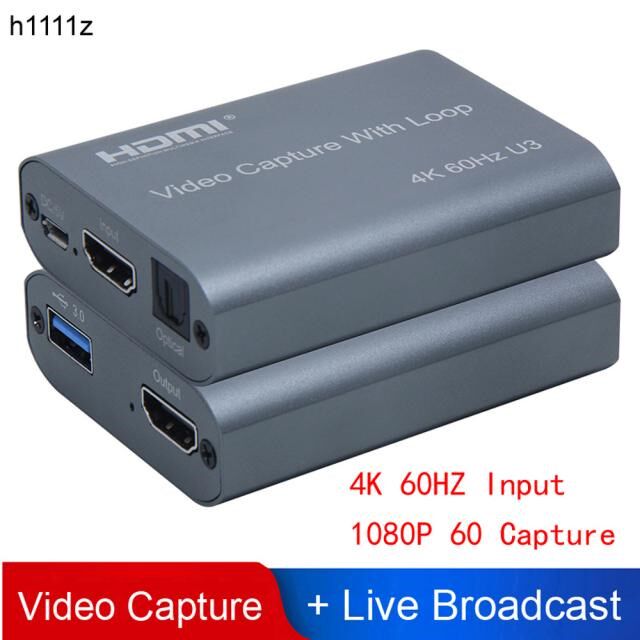 4K 60HZ USB 3.0 Loop Out Audio Video Capture Card 1080P 60fp