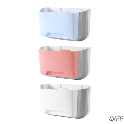 Wall Mounted Folding Waste Bin Kitchen Cabinet Hanging Garba