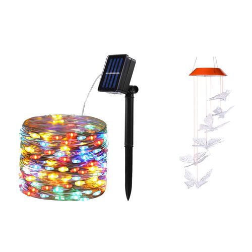 Butterfly Wind Chimes Led/Solar Wind Chime Outdoor Decor wit