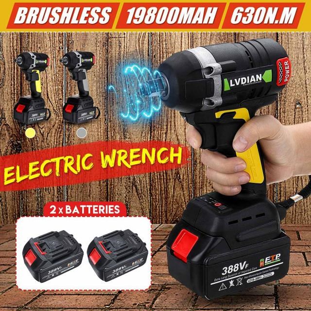 388VF Cordless Electric Impact Wrench 630N.m 19800mAh Li Bat