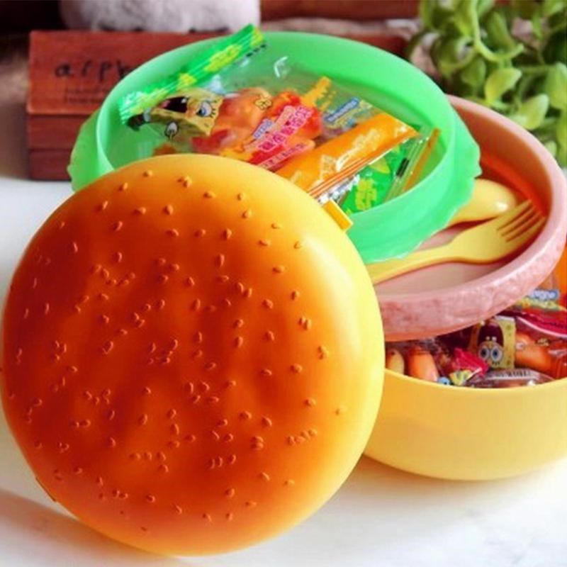 Hamburger Lunchbox Bento Box for Kids Burger Shape Round Lun