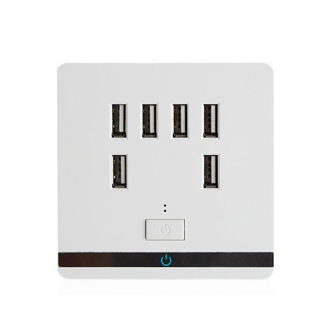 3.4A 6 Port USB Wall Charger Outlet Power Receptacle Socket 标准件/零部件/工业耗材 其他五金件 原图主图