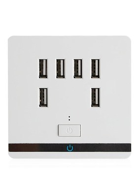 3.4A 6 Port USB Wall Charger Outlet Power Receptacle Socket