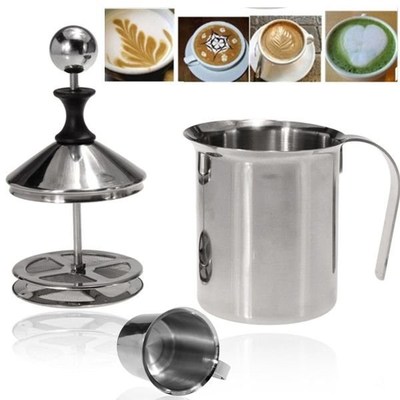 400ml Milk Frother,Manual Foamer And Drink Mixer For Kitchen