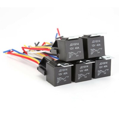 5pcs DC 12V Car SPDT Automotive Relay 5 Pin 5 Wires 4 Pin 4