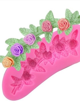 DIY Garland Flower Leaves Silicone Mold Scroll Relief Border