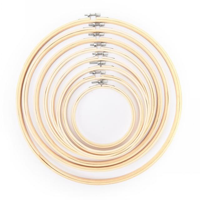Bamboo Wooden Cross Stitch Machine Embroidery Hoop Ring Sewi