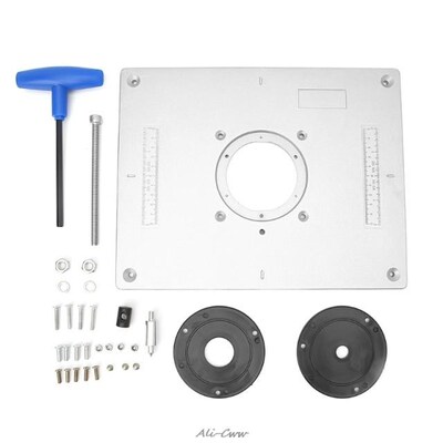 1 Set Aluminum Router Table Insert Plate Trimmer Engraving M