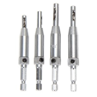 4PCS HSS Self Centering Hinge Drill Bits Set Wood Drilling D