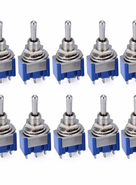 10pcs Dark Blue 3-Position SPST Latching Switches Mini On/Of