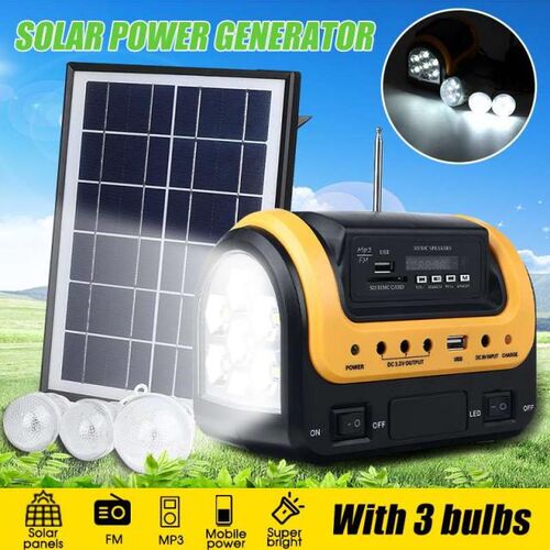 10W Portable Solar Generator Outdoor Power with FM MP3 bluet