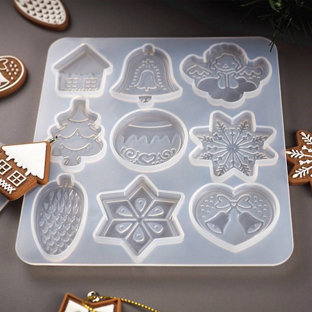 Christmas DIY Crystal Epoxy Molds Christmas Tree Snowflake E