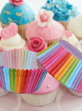 100Pcs Muffin Cupcake Paper Cups Colorful Cupcake Liner Baki