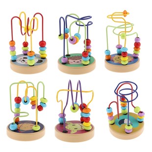 Colorful Wooden Bead Maze Roller Coaster Activity Cube Educa