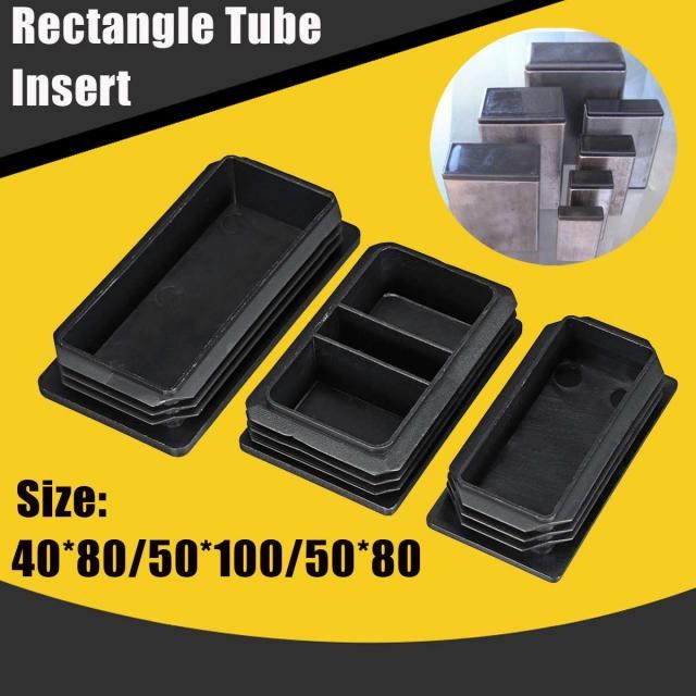 40x80/50x100/50x80 Rectangle Tubing Insert Plastic End Cap F