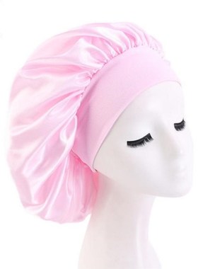 58cm Long Hair Care Women Satin Bonnet Cap Night Sleep Hat S