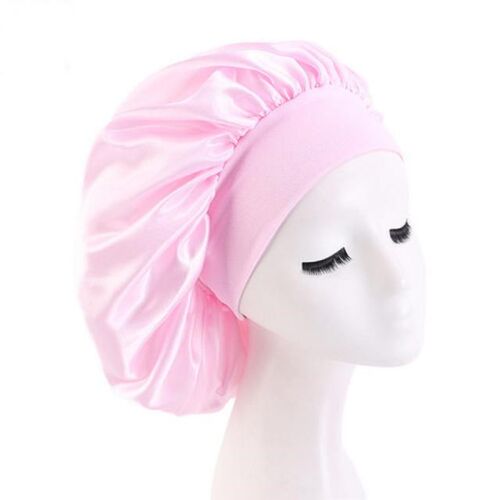 58cm Long Hair Care Women Satin Bonnet Cap Night Sleep Hat S