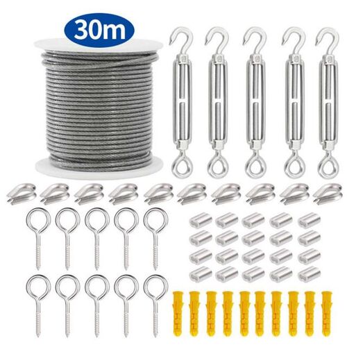 30 Meter Steel PVC Coated Flexible Wire Rope Soft Cable Hook