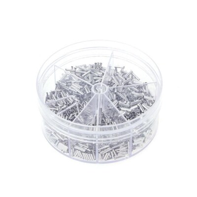 Round Box 1900pcs Insulated Bare Copper Crimp Wire Connector