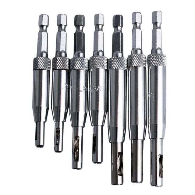 7Pcs/Set  50mm 2.0-6.0mm Door Window Hinge Twist Wood Drill