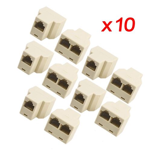 SODIAL(R) 10 Pcs 3 Way RJ45 LAN Network Ethernet Splitter Co