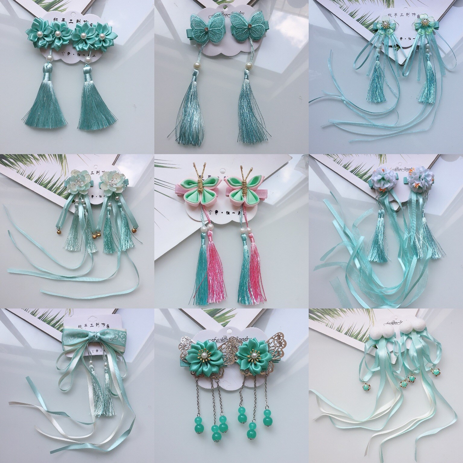 WYINYA Turquoise antique little girl hairpin Hanfu accessori