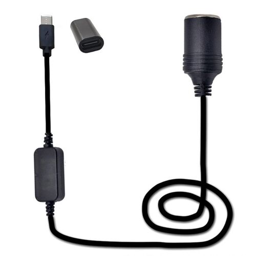 USB C PD Female Type C Male to 12V Car Power Socket Step Up