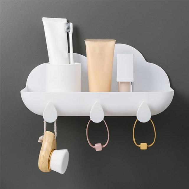 Bathroom Cloud Shape Shelf Organizer Wall Mounted Shampoo Sp