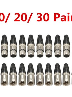 30/20/10 Pairs XLR 3Pin Female MIC Jack Plug Audio Microphon